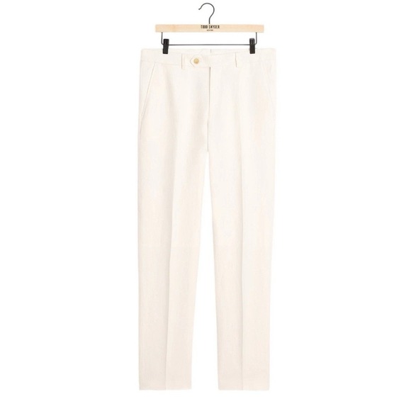 Todd Snyder Other - Todd Snyder Italian Linen White Sutton Trousers Size 36X34 Coastal Resort Career